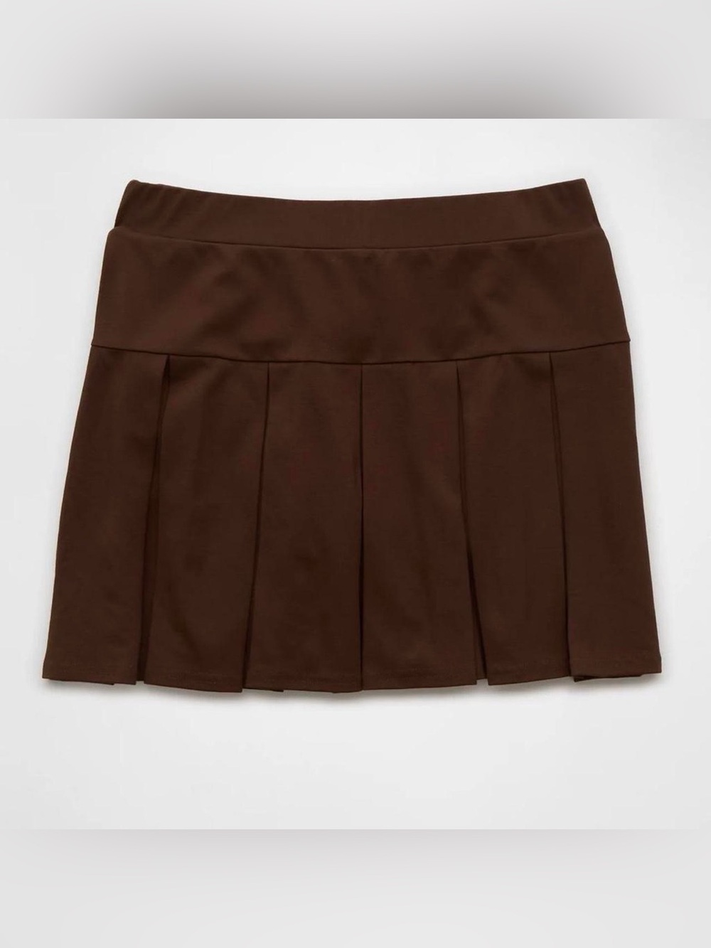 American Eagle Pleated Knit Mini Skirt Skort Chocolate Brown Large Preppy Tennis